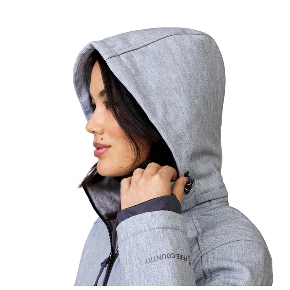 Women's Gray Hooded Jacket - Picture 3 of 11